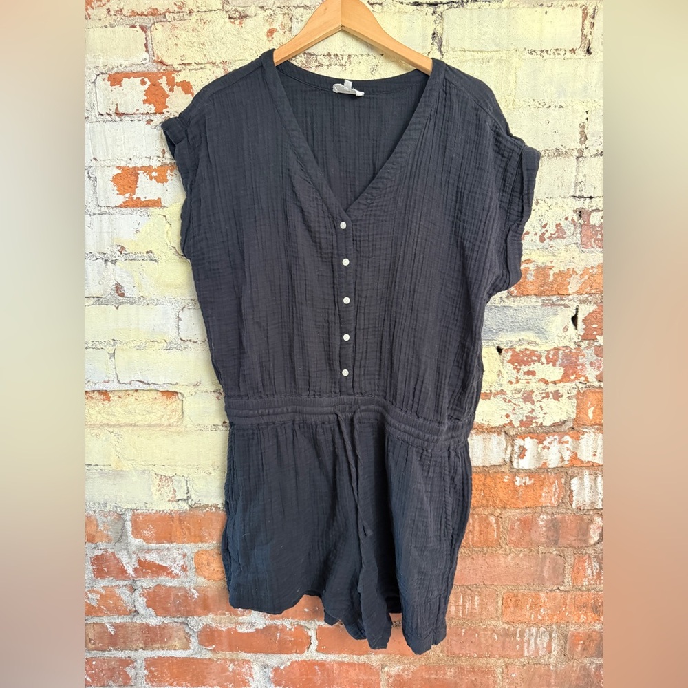 Lou & Grey Black Textured Romper